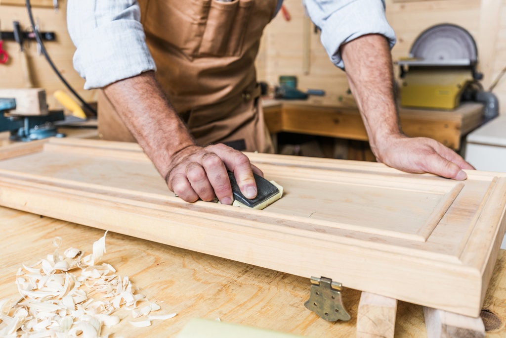 detail of carpenter at work